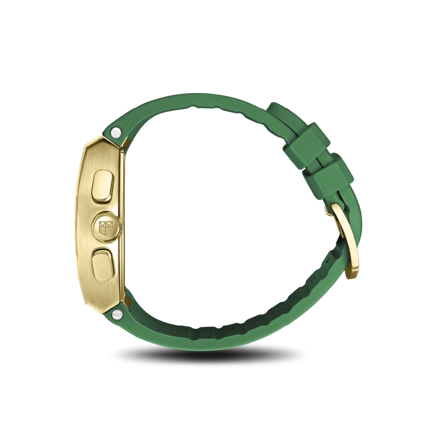 Anapo Oro Elegant Gold Case with Green Rubber Strap – Mateo Moretti
